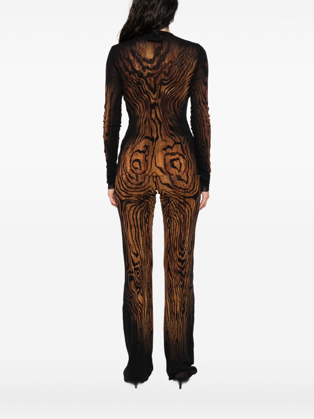 wood-print mesh top - 4
