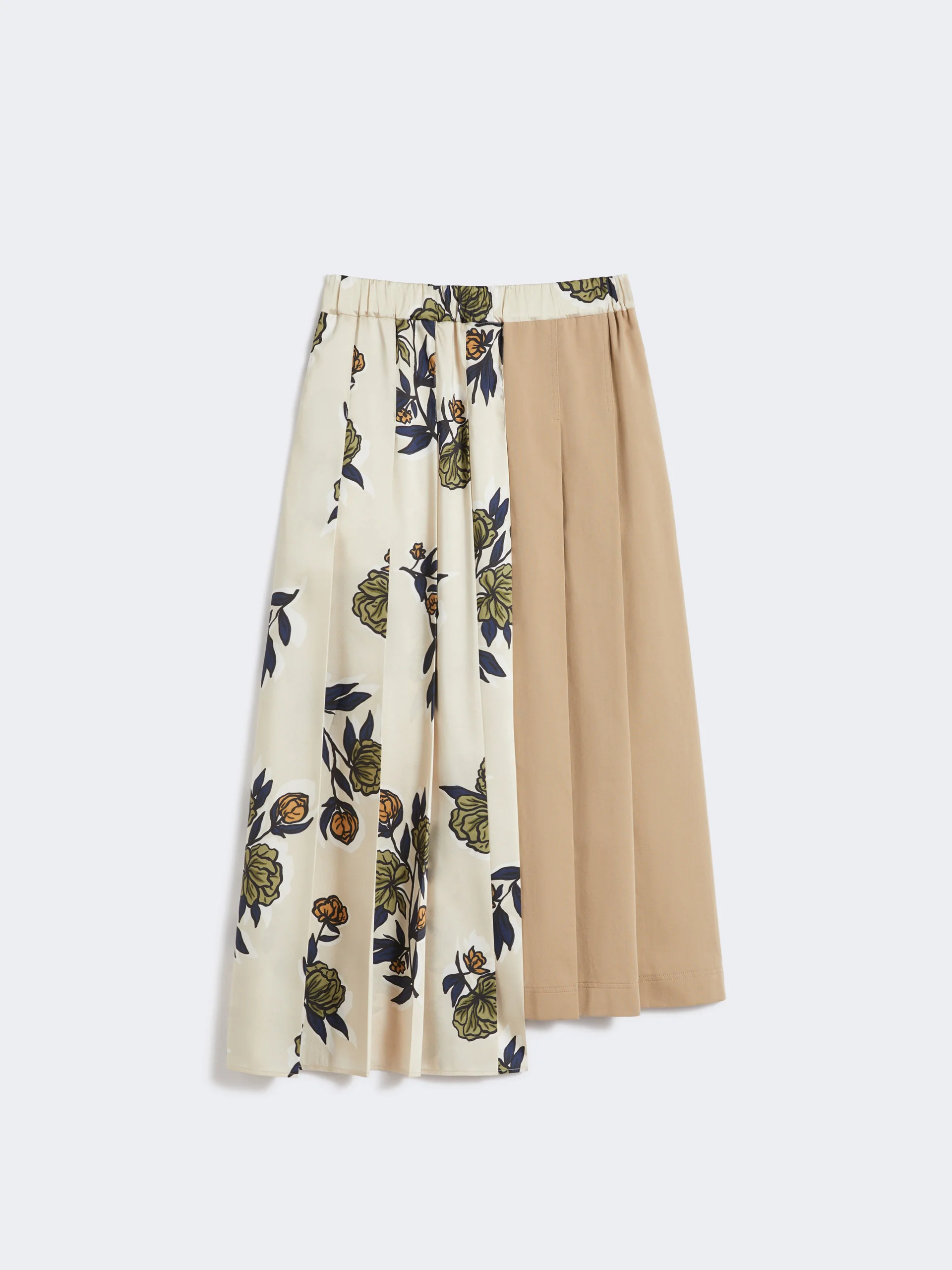 ETRA Pleated skirt in patterned twill - 1