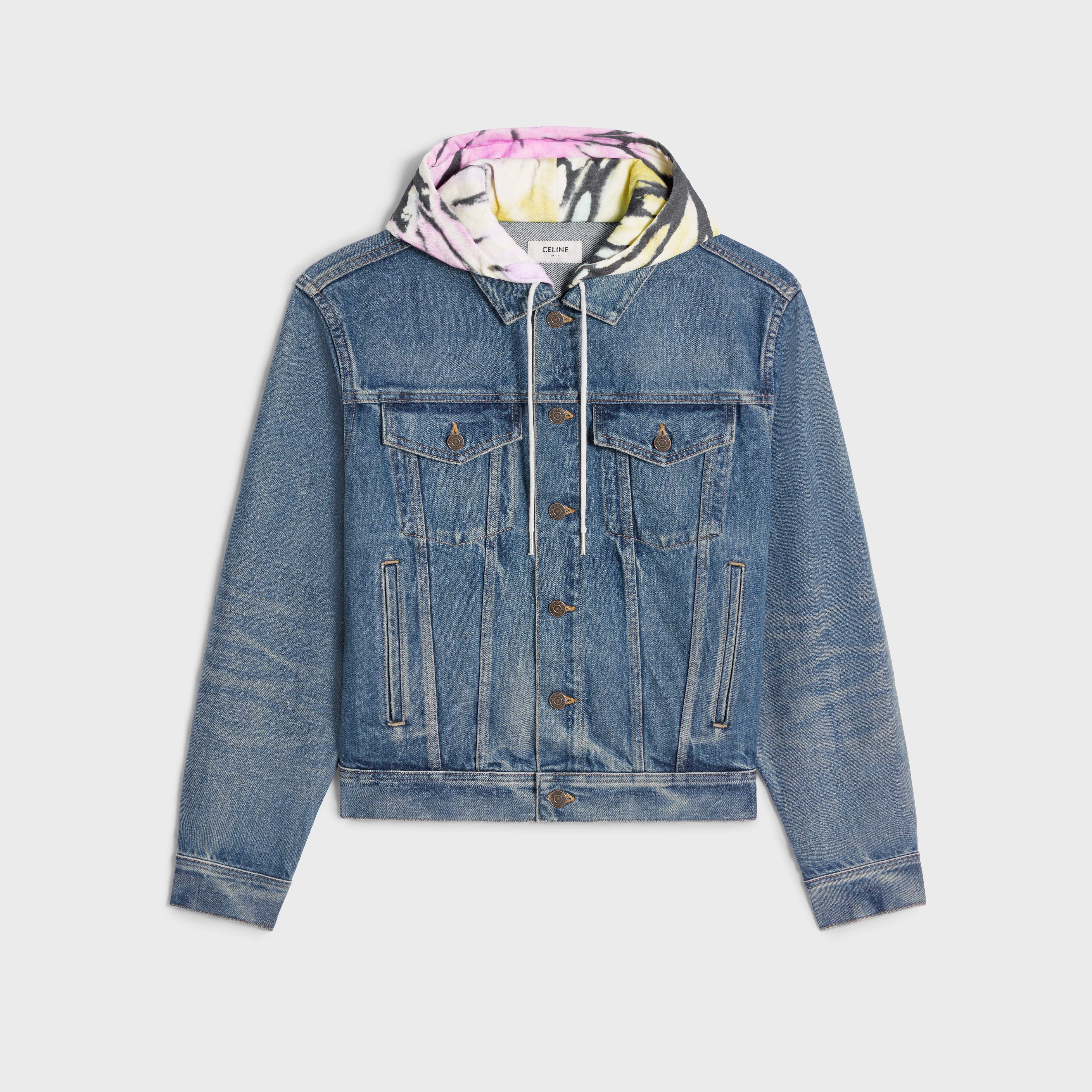 V-shaped trucker jacket in union wash denim - 1