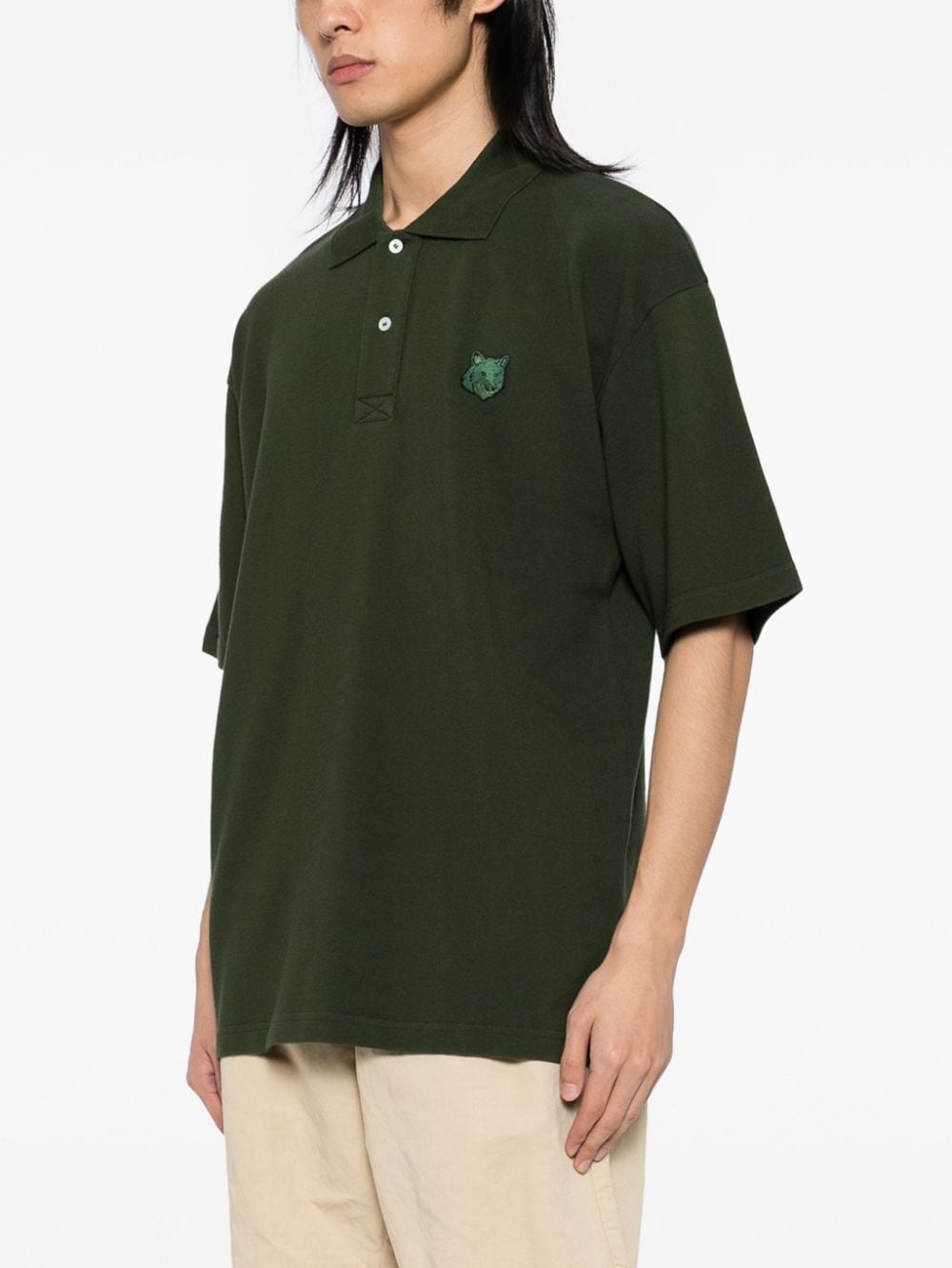 Bold Fox head patch comfort polo shirt - 3