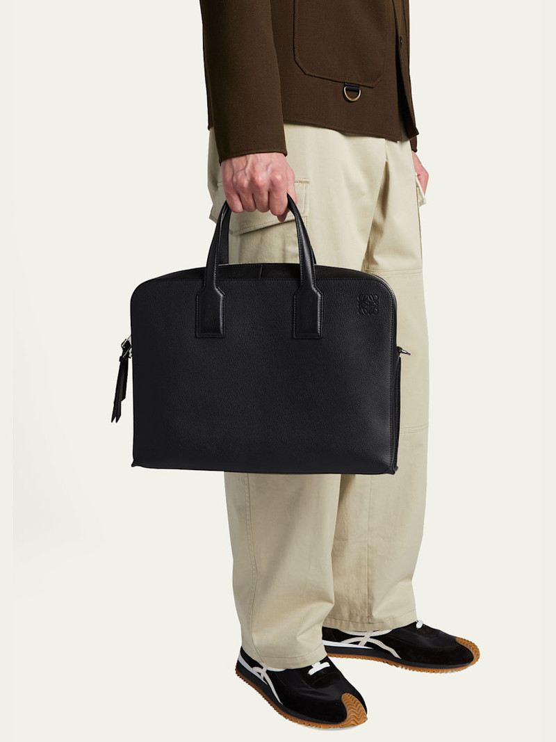 Loewe Men's Goya Thin Leather Briefcase Bag outlook