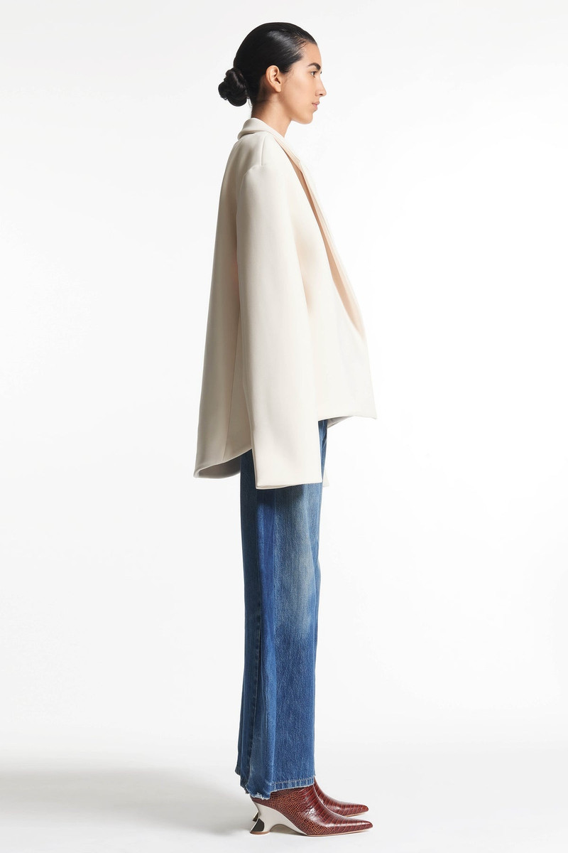 OVERSIZED TUXEDO JACKET IVORY 3