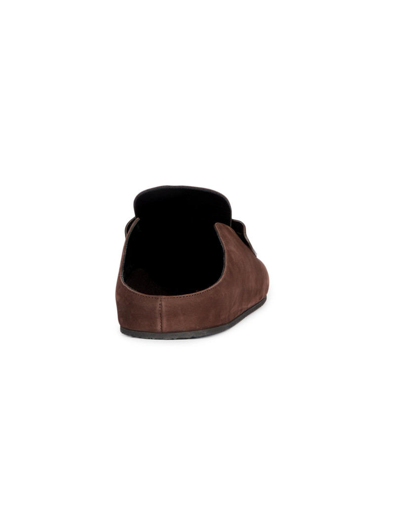 Men's The Mocassin Suede Mules - Dark Brown 3