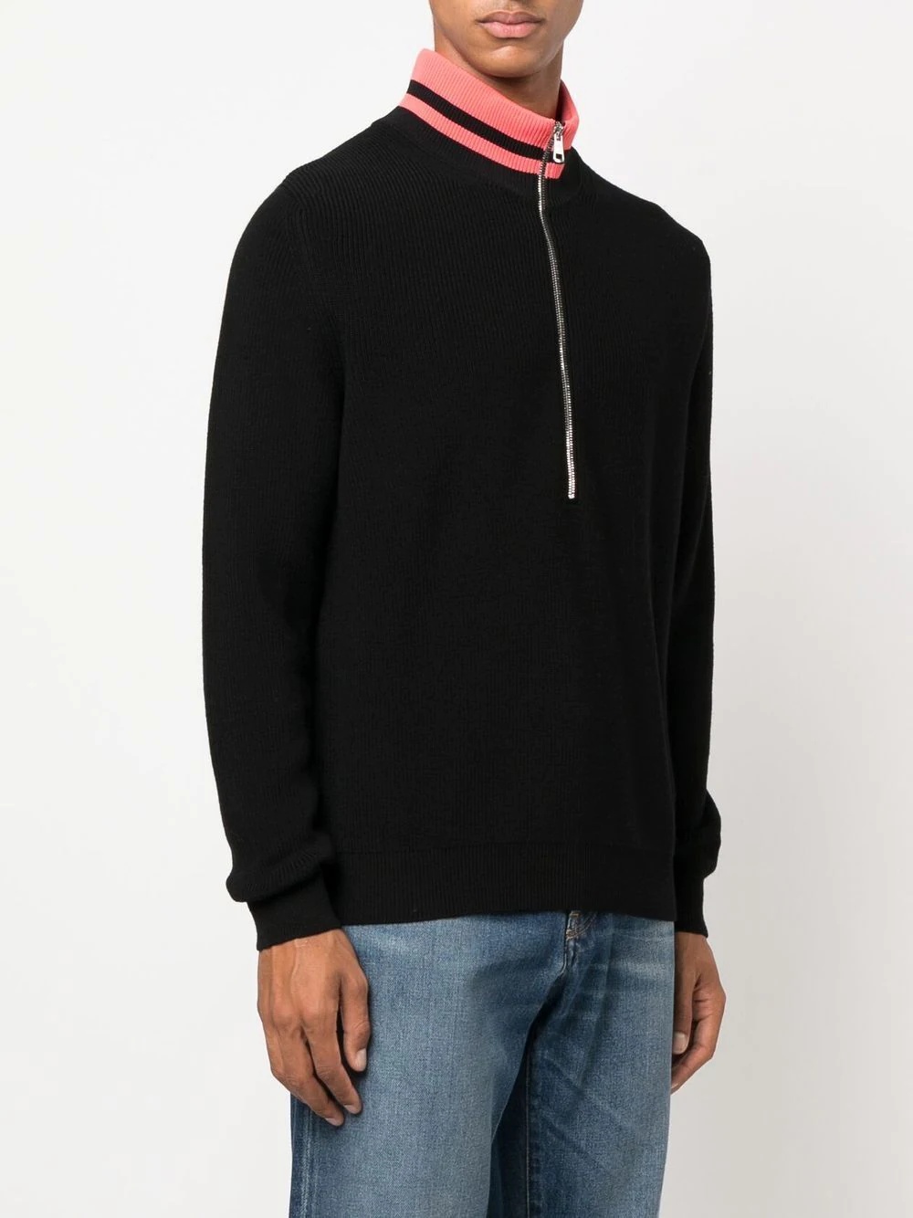 virgin-wool half-zip jumper - 3