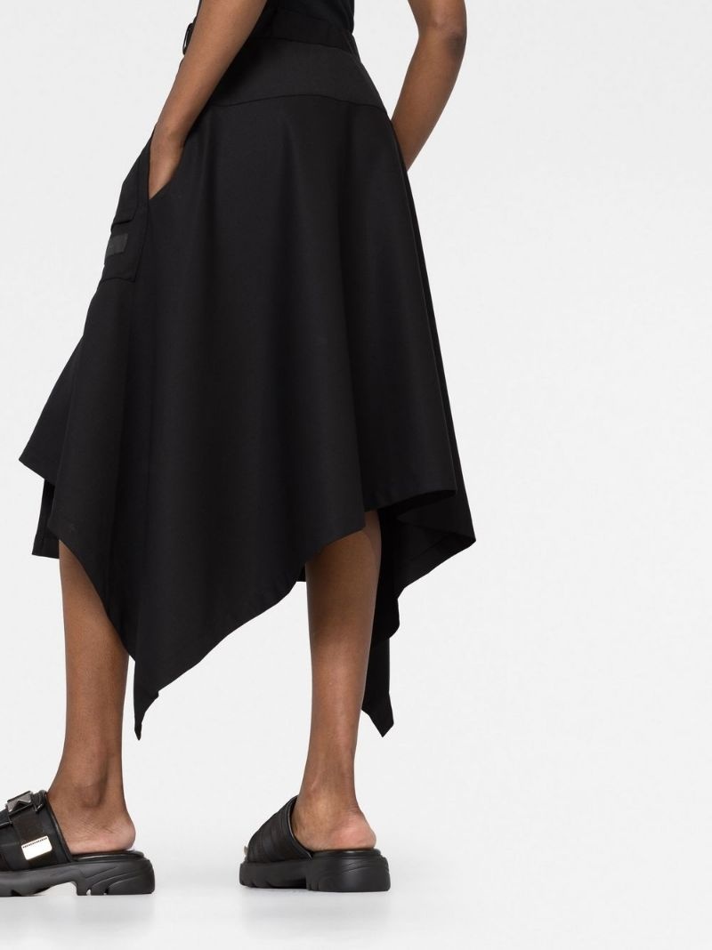 belted asymmetric midi skirt - 5