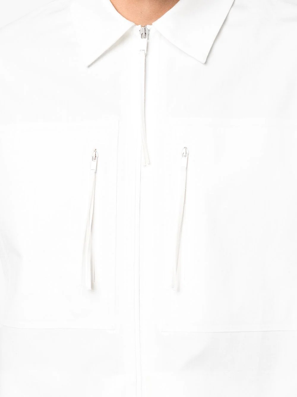 zip-up cotton shirt jacket - 5