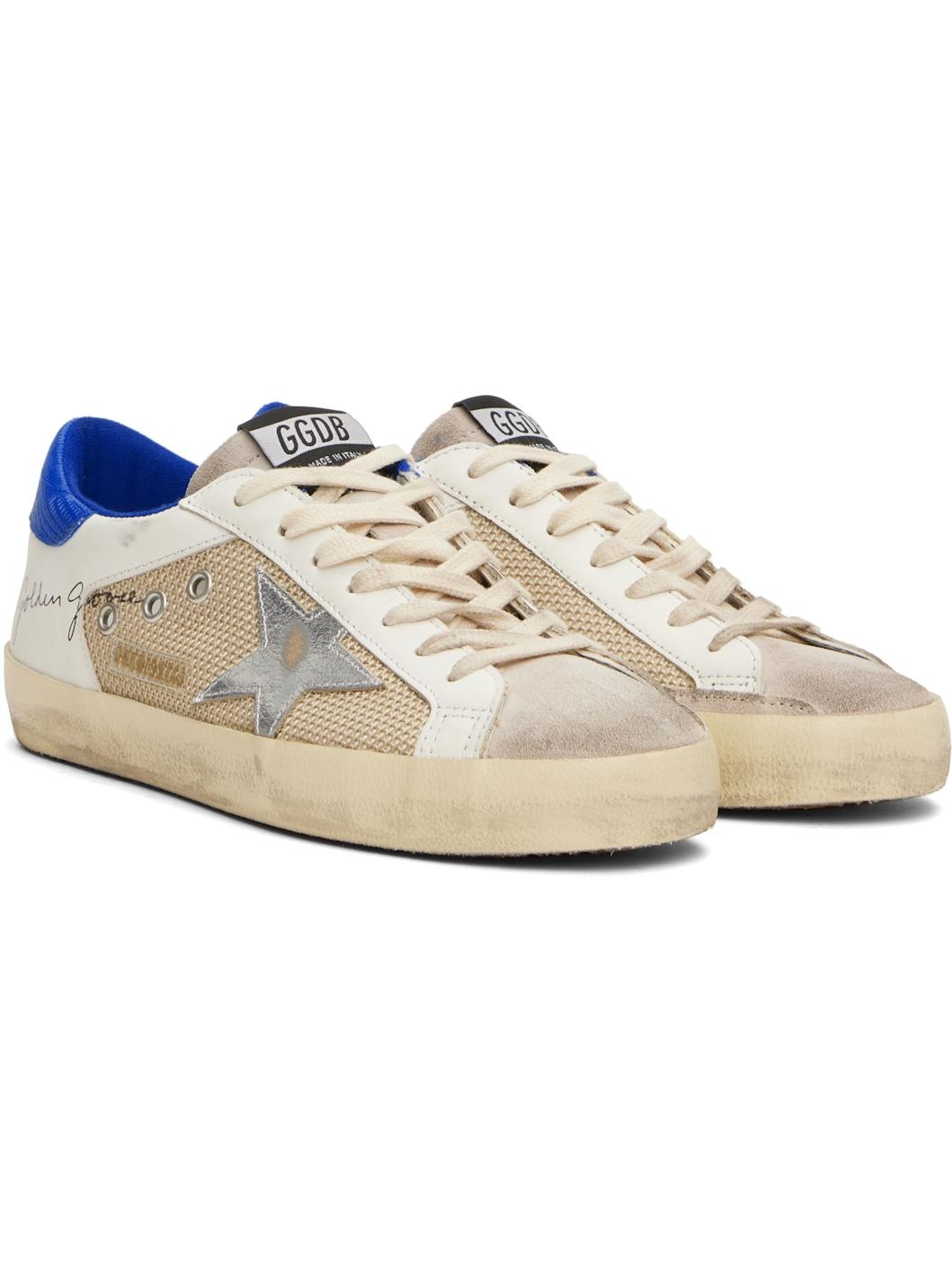 Beige & Off-White Super-Star Sneakers - 4