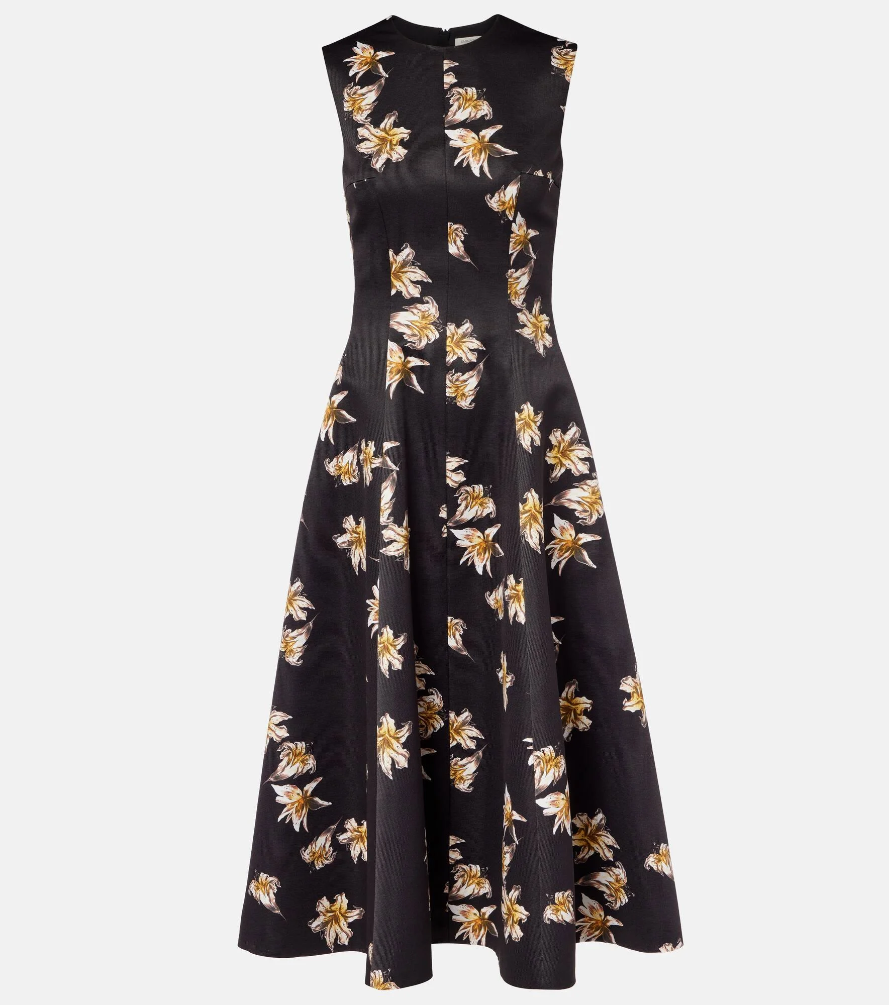 Mara floral duchess satin midi dress - 1