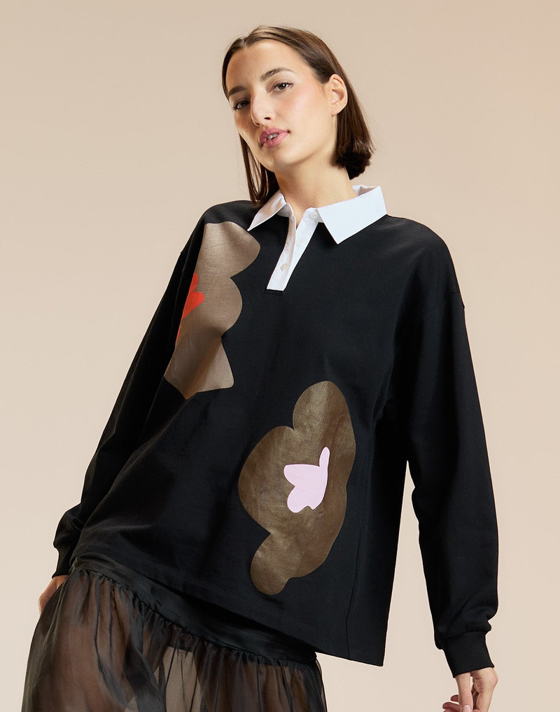 CYNTHIA ROWLEY Ardie Printed Rugby Shirt outlook