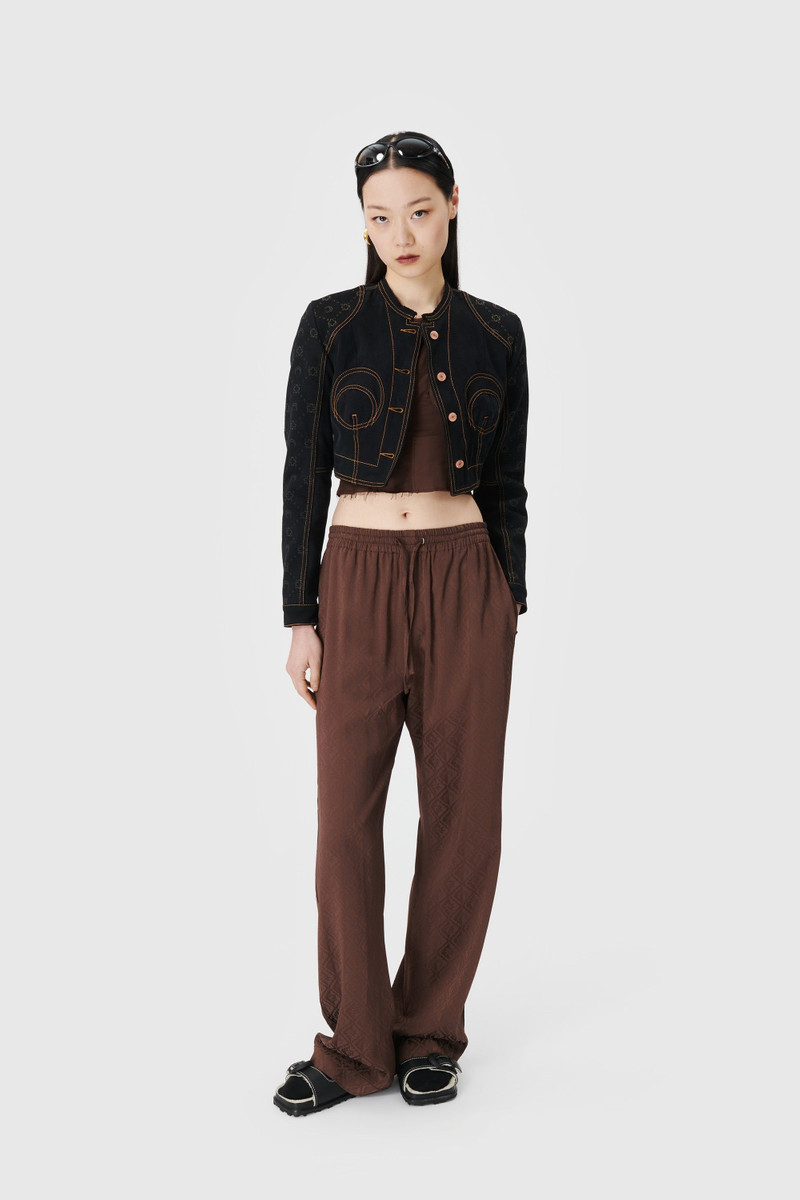 Marine Serre Regenerated Denim Cropped Jacket outlook