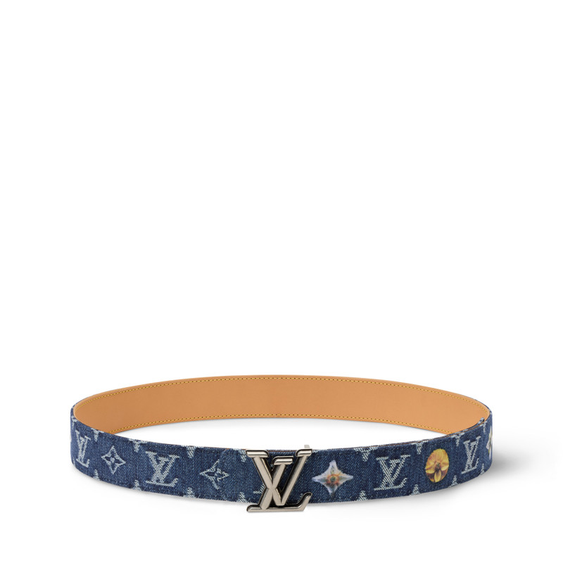 LV Dimension Monogram Denim Flower 35mm Reversible Belt 1