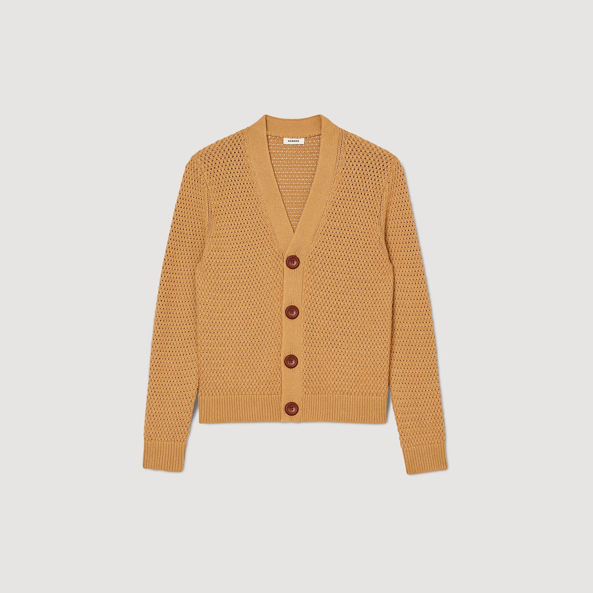 OPENWORK KNIT CARDIGAN - 1