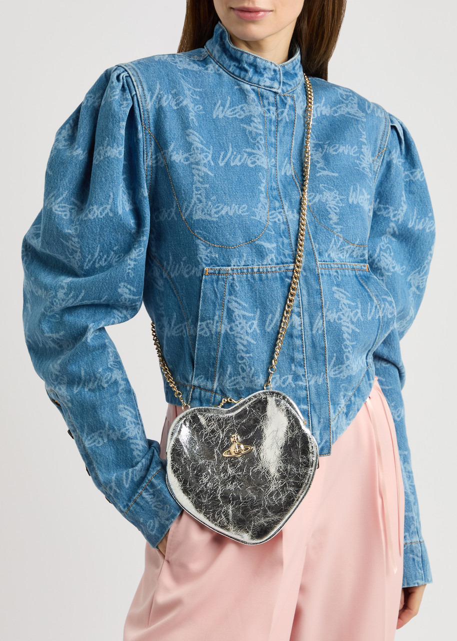 Vivienne Westwood Belle Heart Metallic Leather top Handle bag - 5