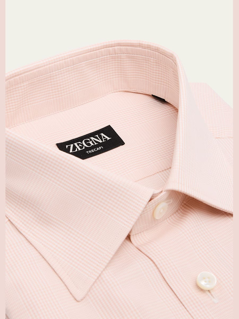 ZEGNA Men's Trecapi Cotton Tonal Plaid Dress Shirt outlook