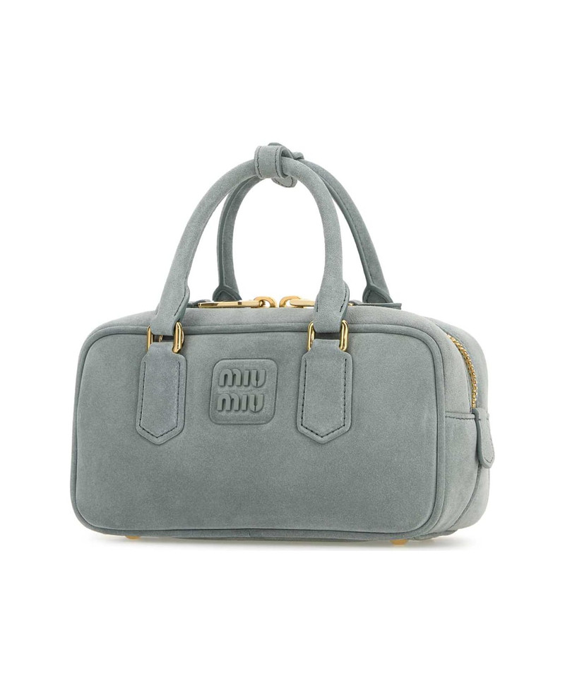 Miu Miu Powder Blue Suede Arcadie Handbag outlook