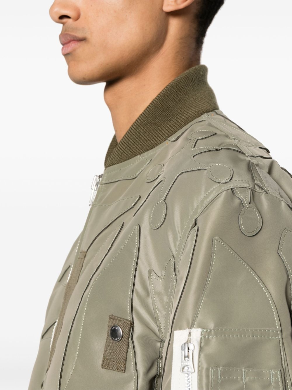 embroidered-patch bomber jacket - 5