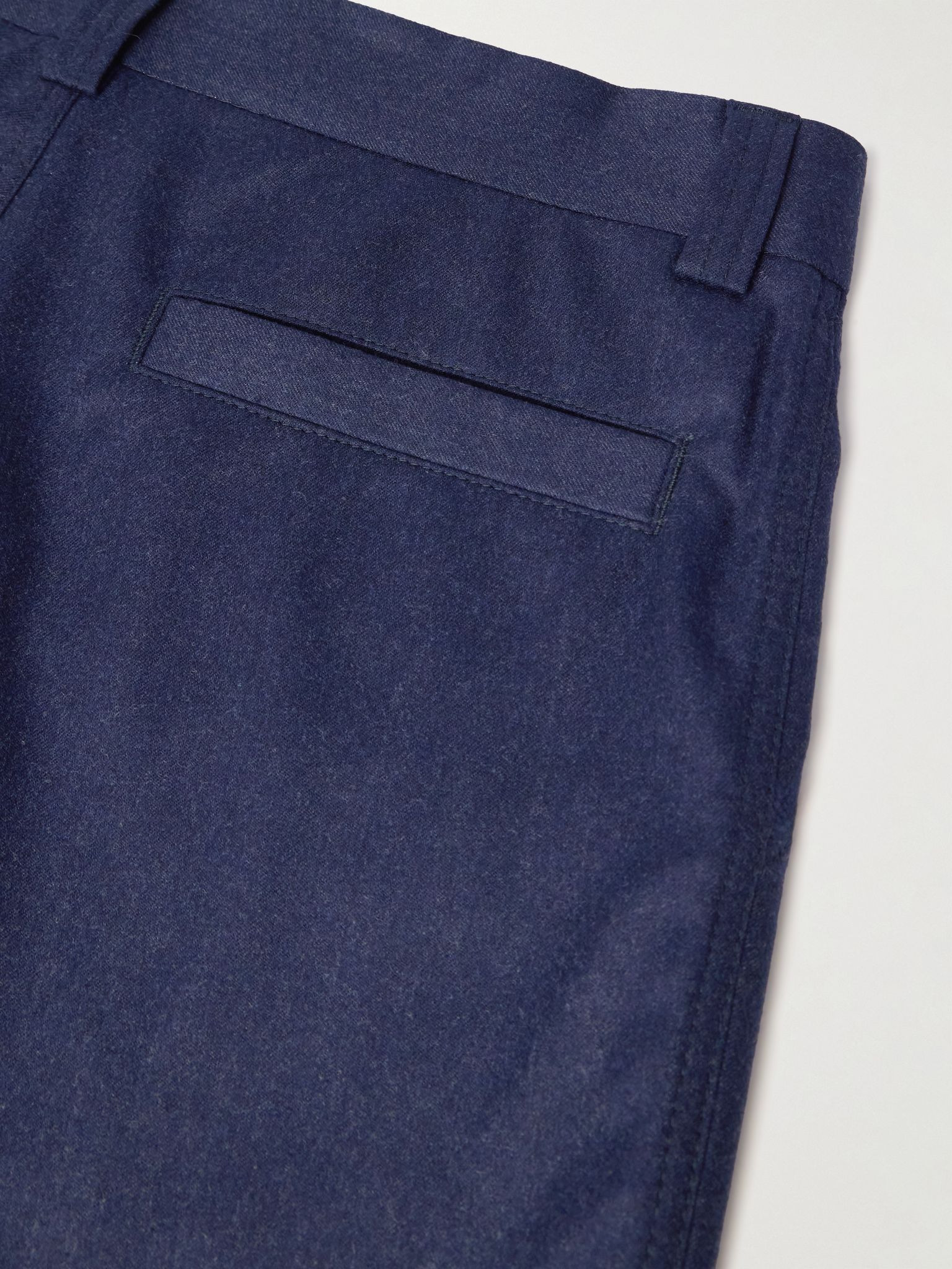 Wide-Leg Virgin Wool-Felt Trousers Blue - 5
