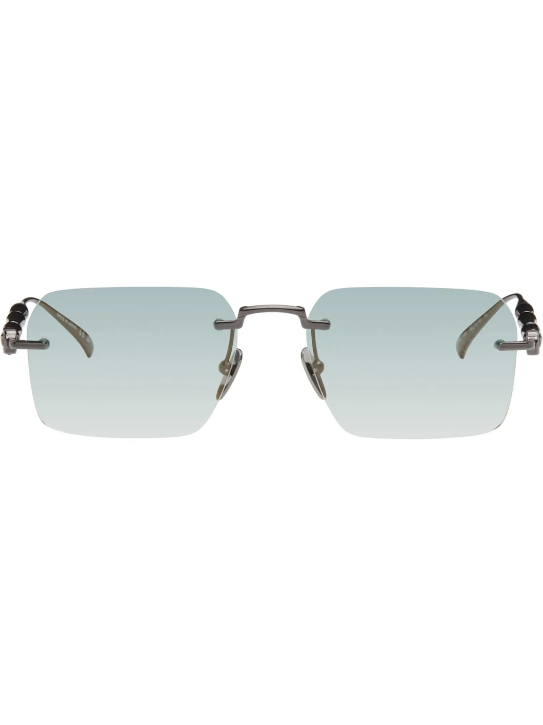 Black Frameless Rectangular Sunglasses - 1