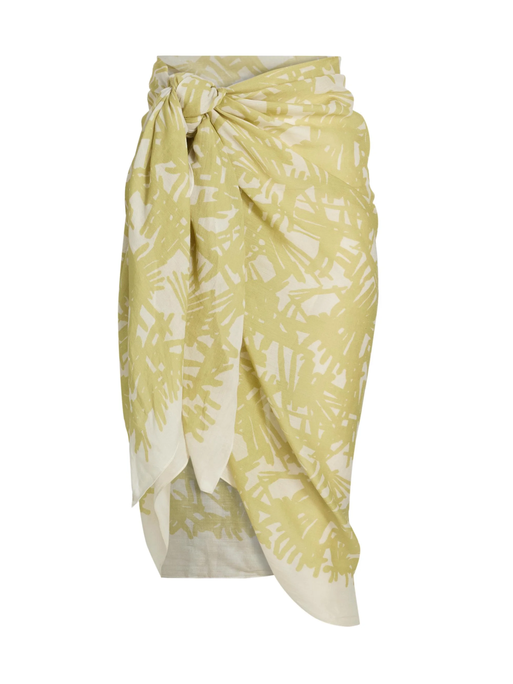 Women's Sally Abstract-Print Modal-Cashmere Sarong - Endive - 1