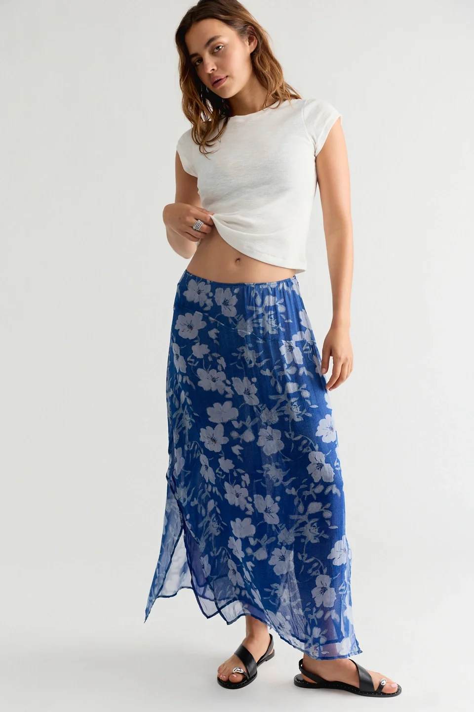Karis Crinkle Midi Skirt - 1
