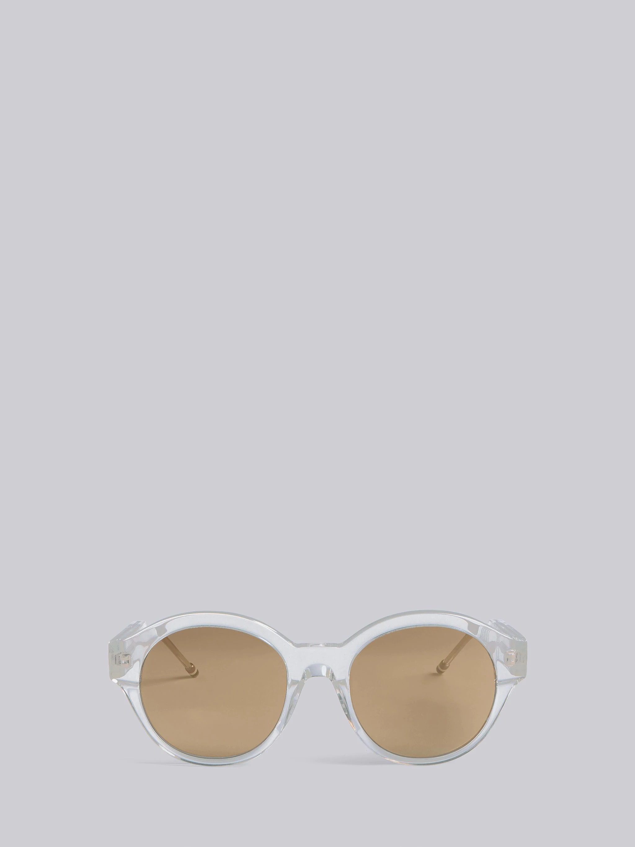 TB717 - Crystal And Gold Flash Brown Round Sunglasses - 1
