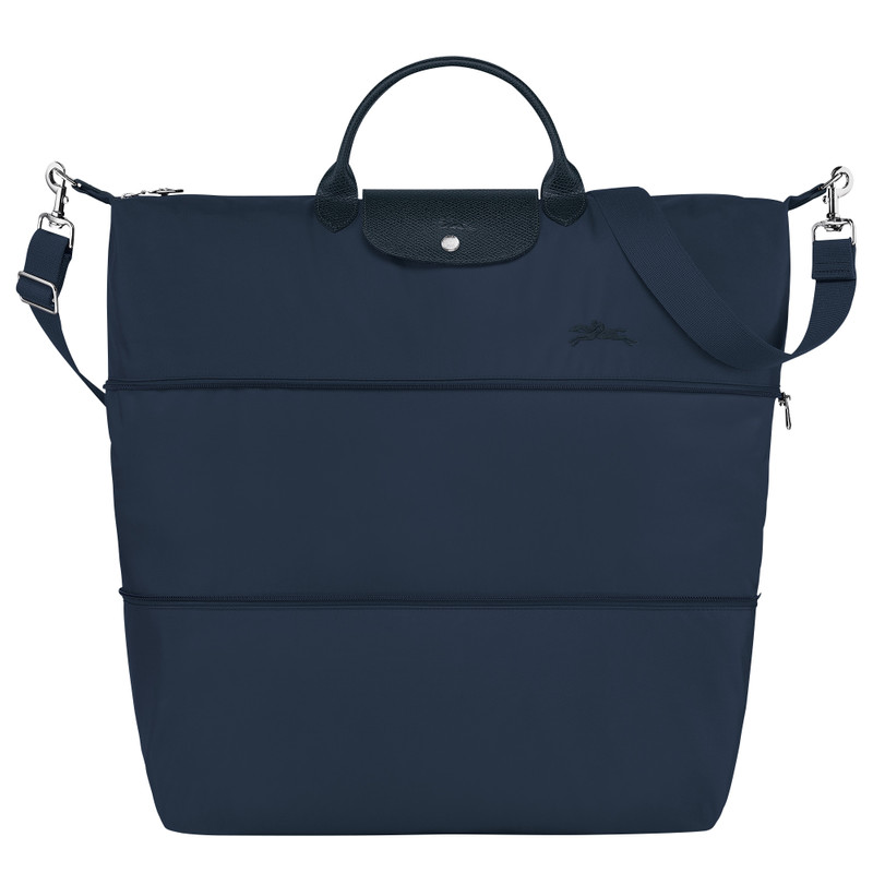 Le Pliage Green Travel bag expandable Navy - Recycled canvas 1