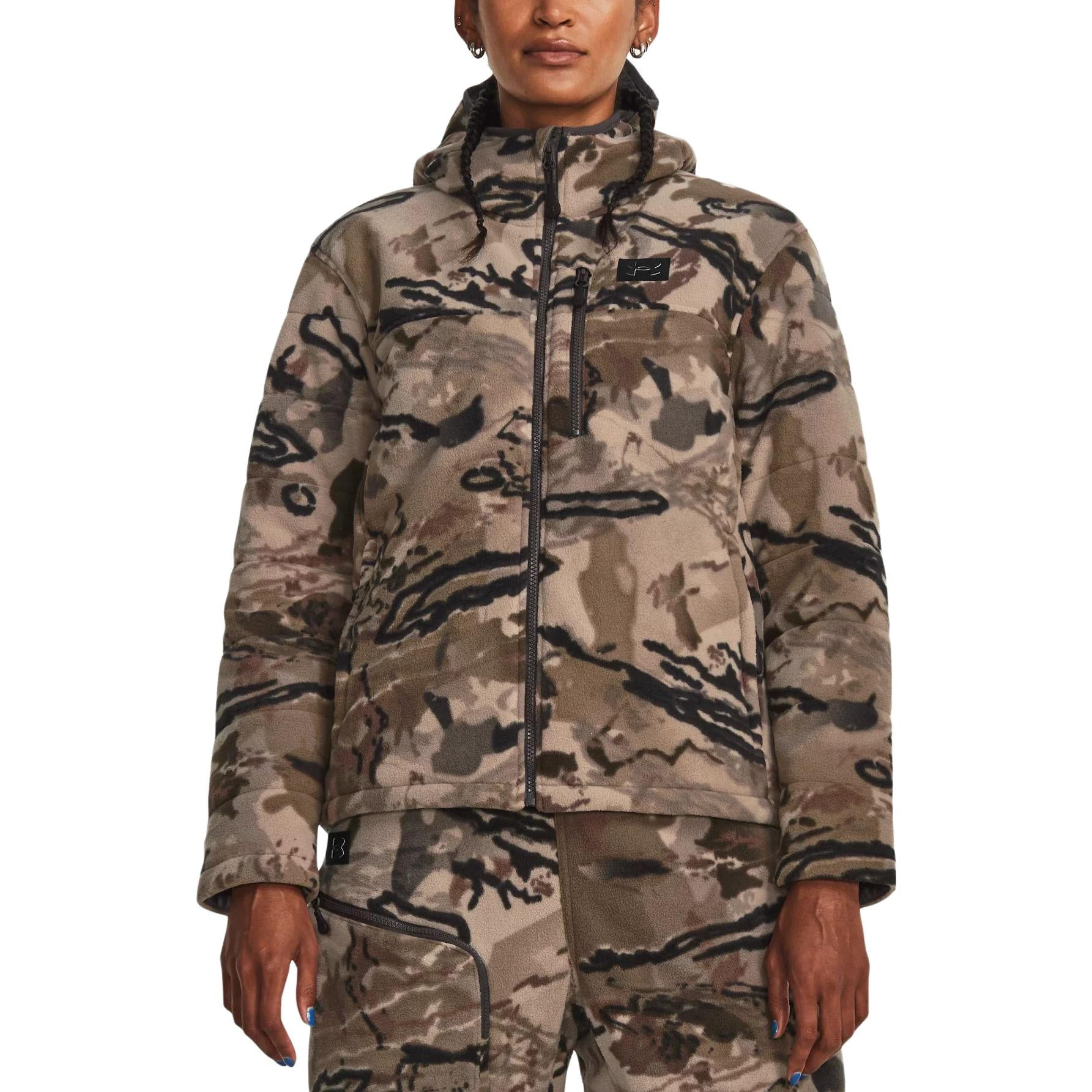 (WMNS) Under Armour Whitetail Rut Windproof Jacket 'Tan Black' 1378819-989 - 3