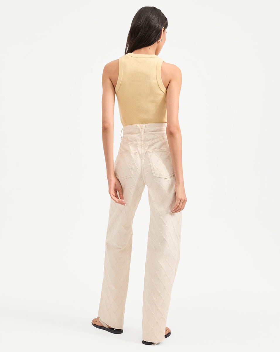 TAYLOR DIAMOND PRINTED WIDE-LEG JEAN - 6