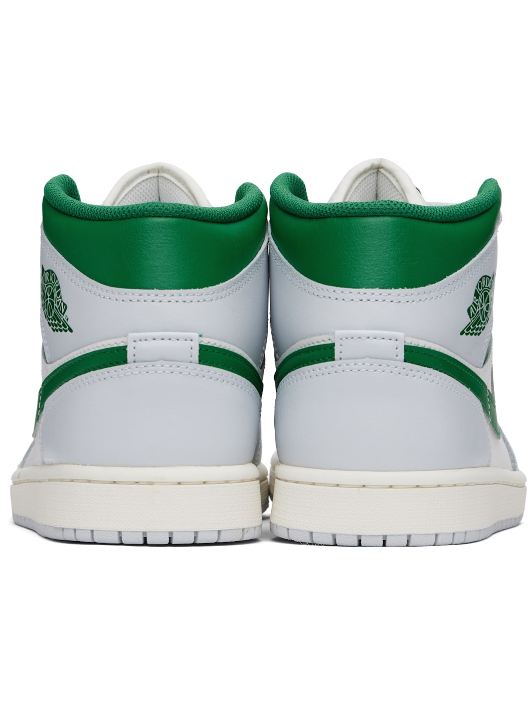 White & Green Air Jordan 1 Mid Sneakers - 2