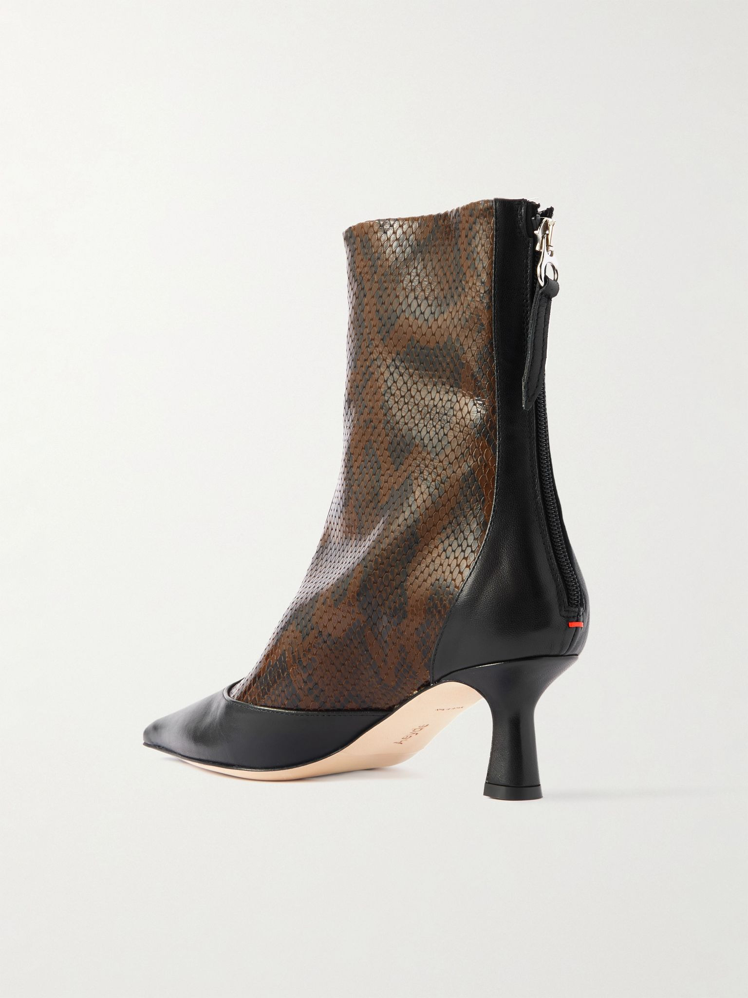Sila smooth and snake-effect leather ankle boots Snake print - 3