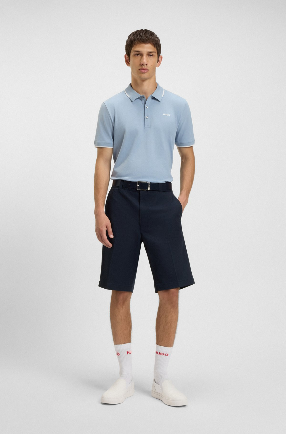 REGULAR-FIT SHORTS WITH SLIM LEG AND BUTTONED POCKETS - 3
