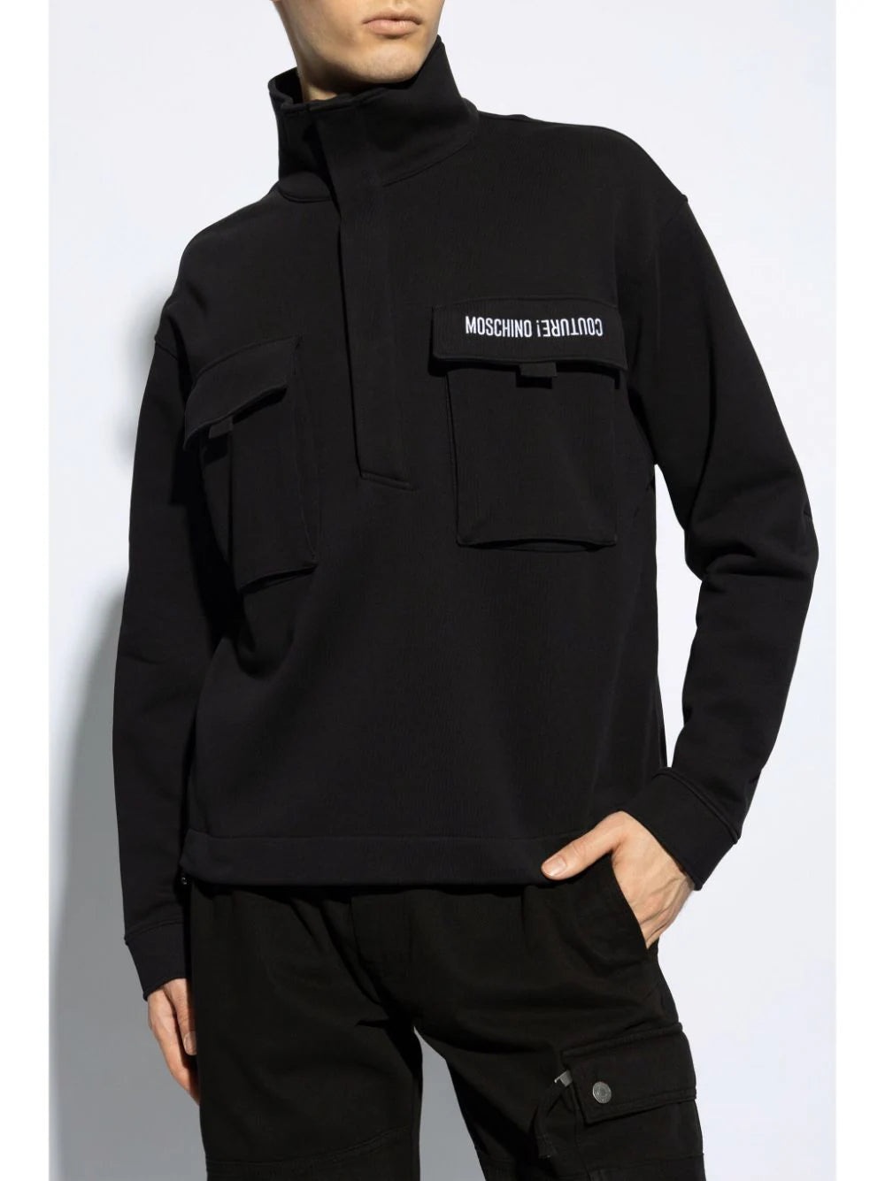 LOGO-PATCH COTTON SWEATSHIRT - 3