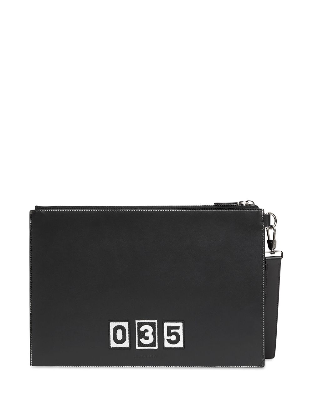 badge-appliqué clutch bag - 5