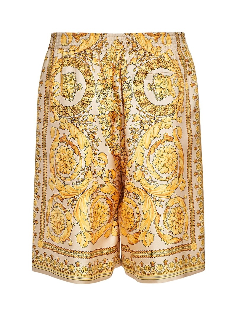 Barocco printed silk shorts - 5