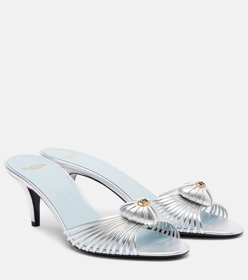Cœur Royal metallic leather mules 1