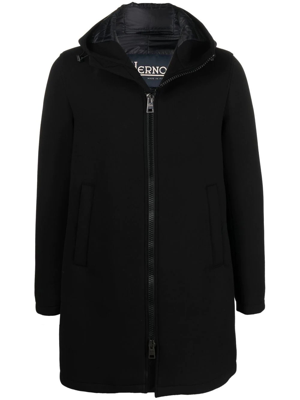 single-breasted hooded parka coat - 1