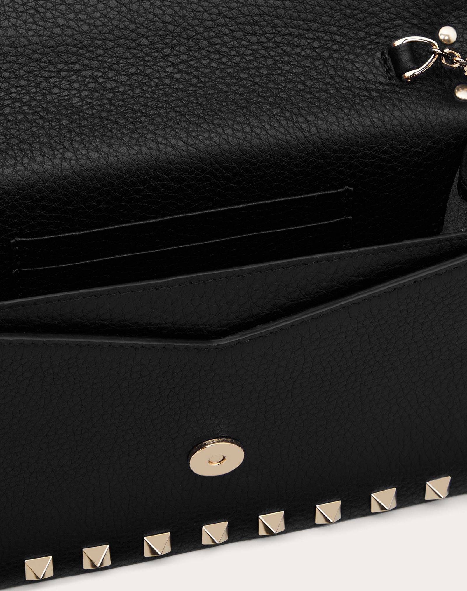 Rockstud Grainy Calfskin Chain Pouch - 6