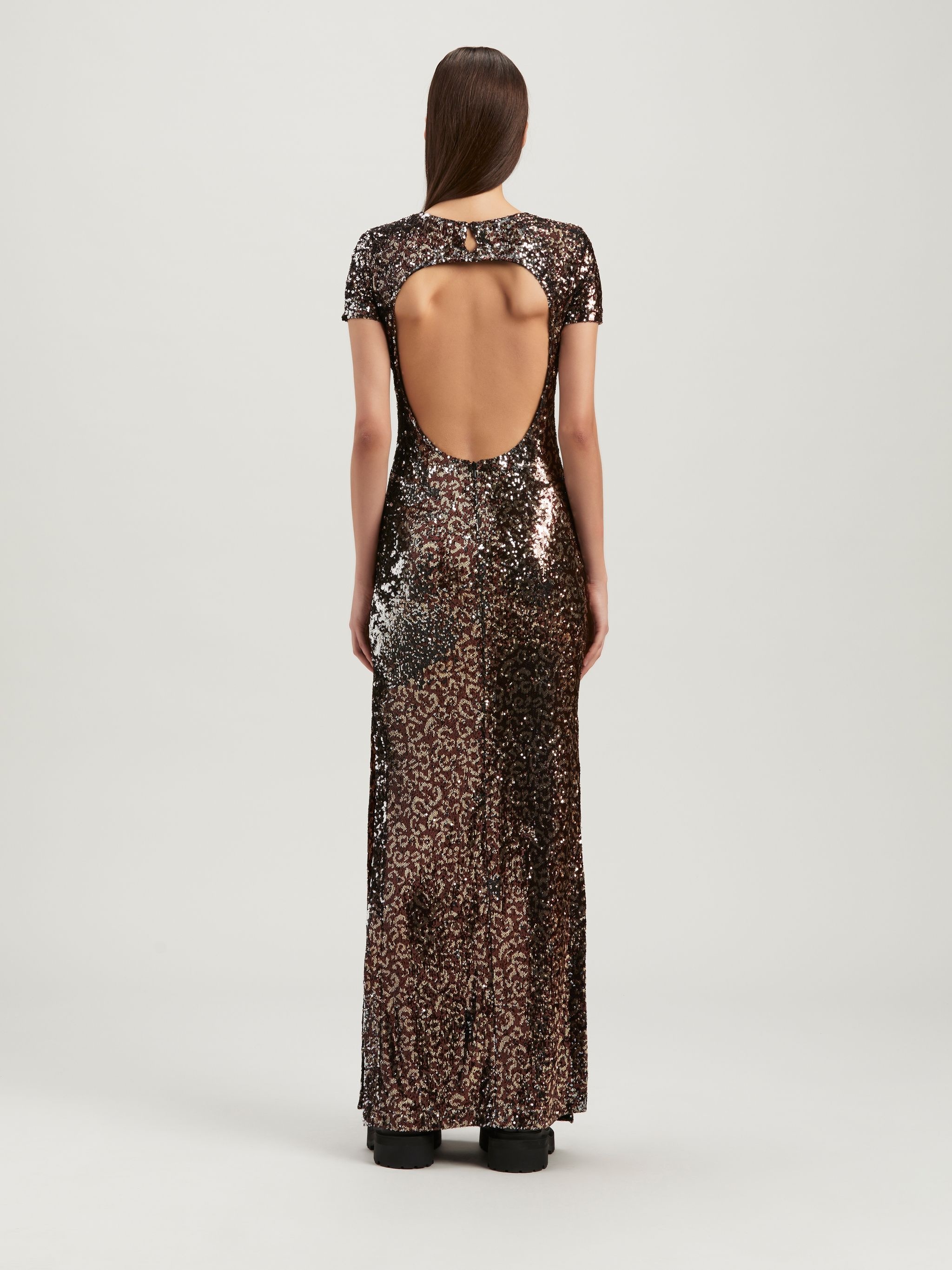 Open Back Sequins Dress - 5