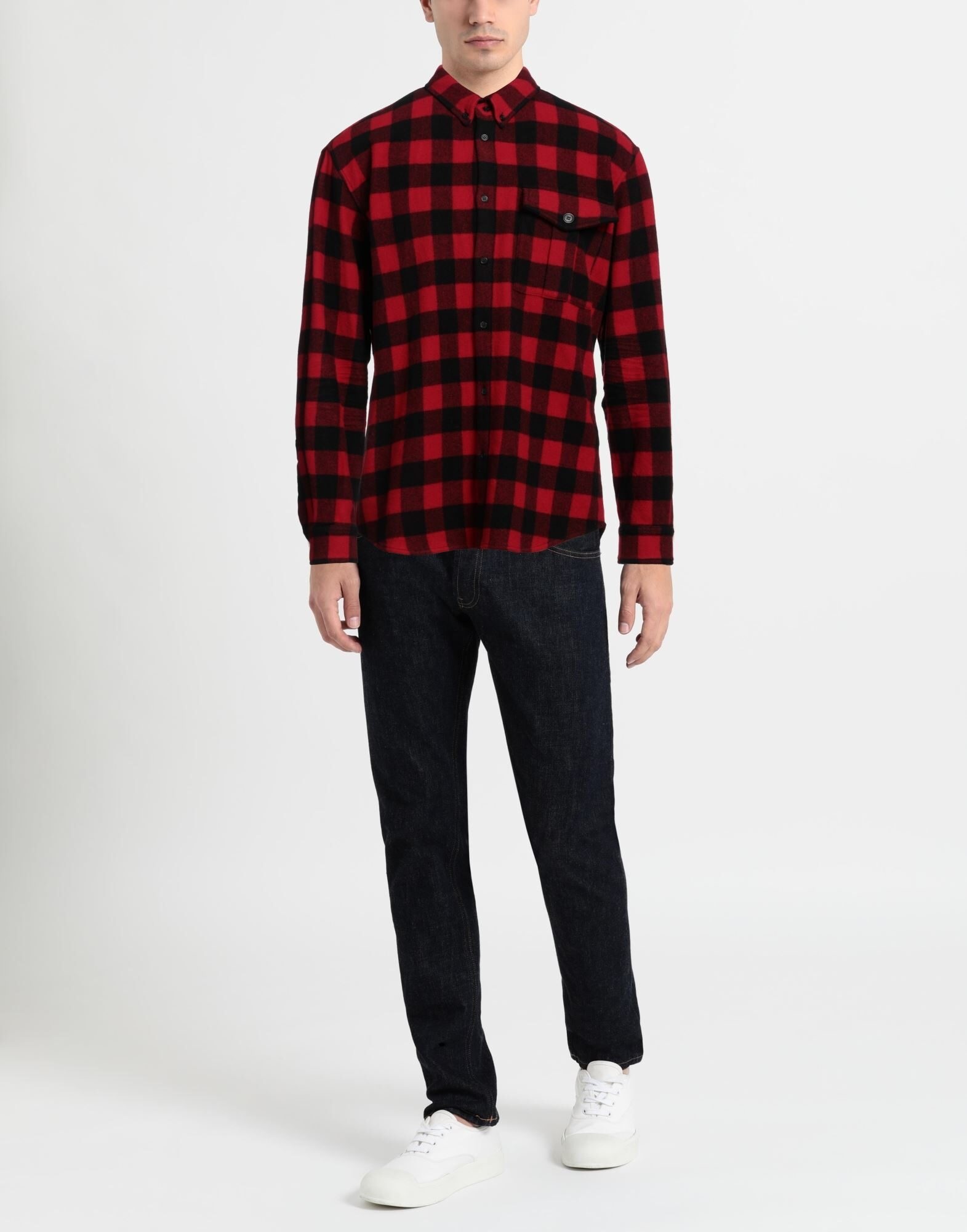 Red Men's Checked Shirt - 2