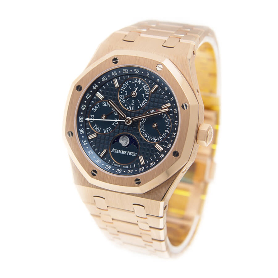 Audemars Piguet Royal Oak Prepetual Calendar Blue Dial Automatic Men's 18 Carat Pink Gold Watch 2657 - 4