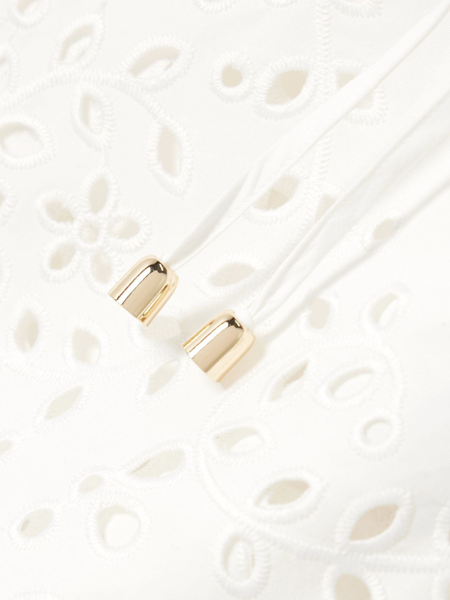 Cropped broderie anglaise cotton camisole White - 4