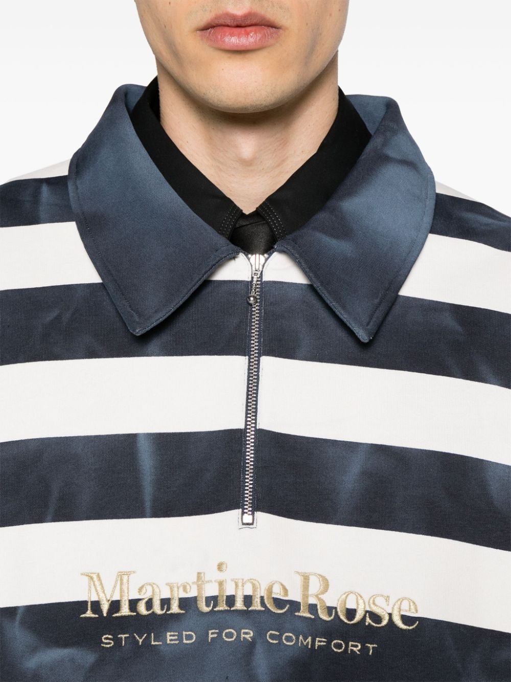 logo-embroidered polo sweatshirt - 6