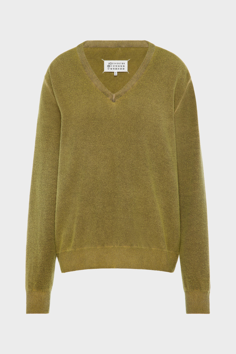 Virgin wool V-neck sweater 1