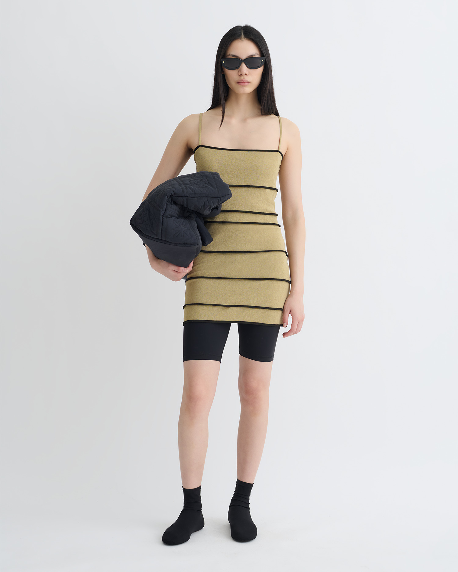 Mesh Jersey Mini Dress - 4