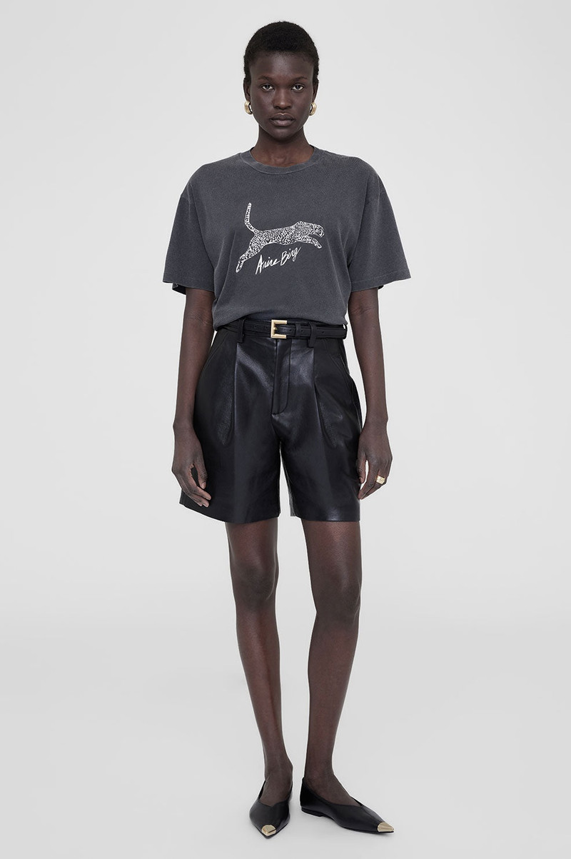 ANINE BING Walker Tee Spotted Leopard - Washed Black outlook