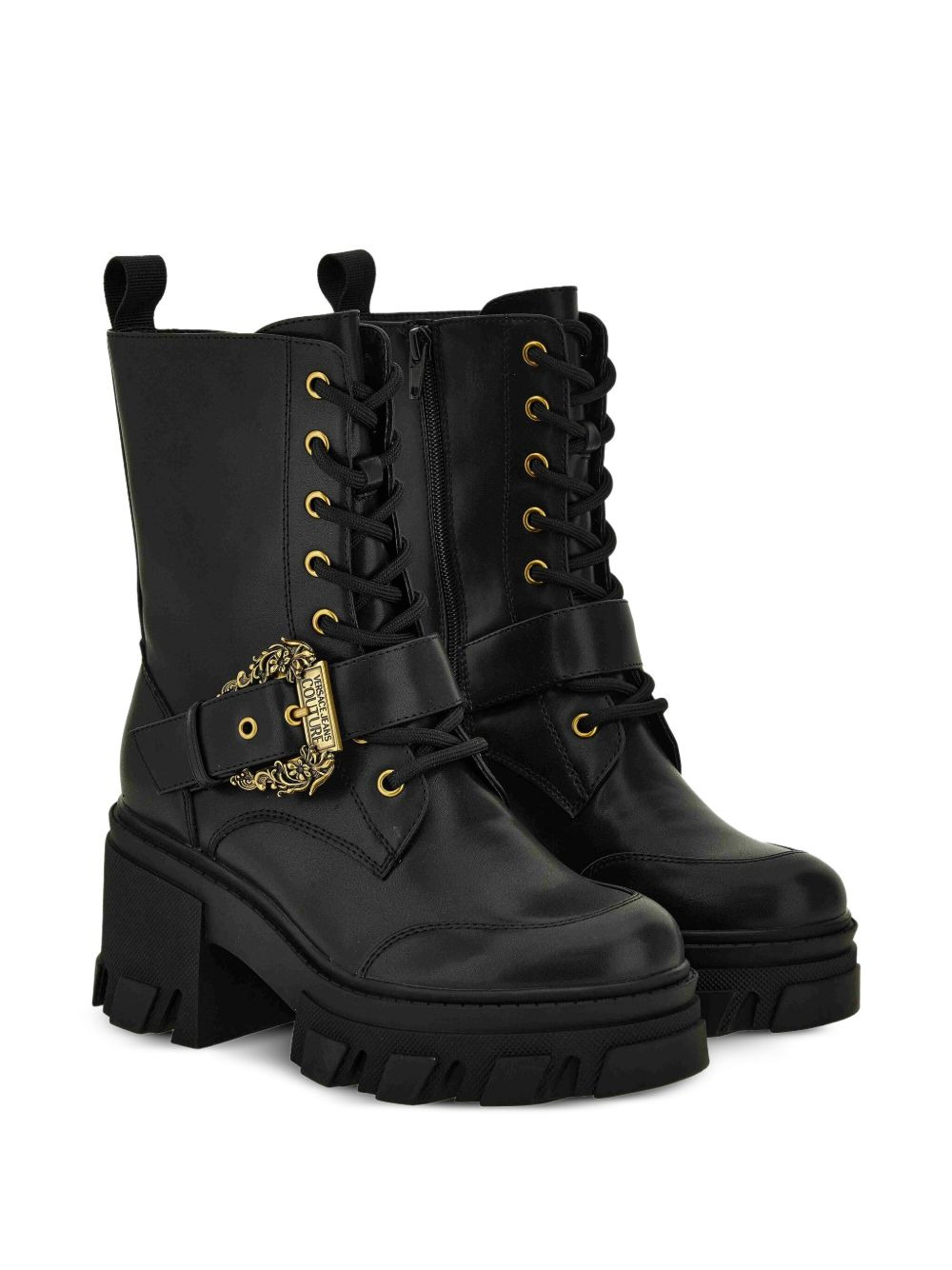 lace-up buckle-details boots - 2