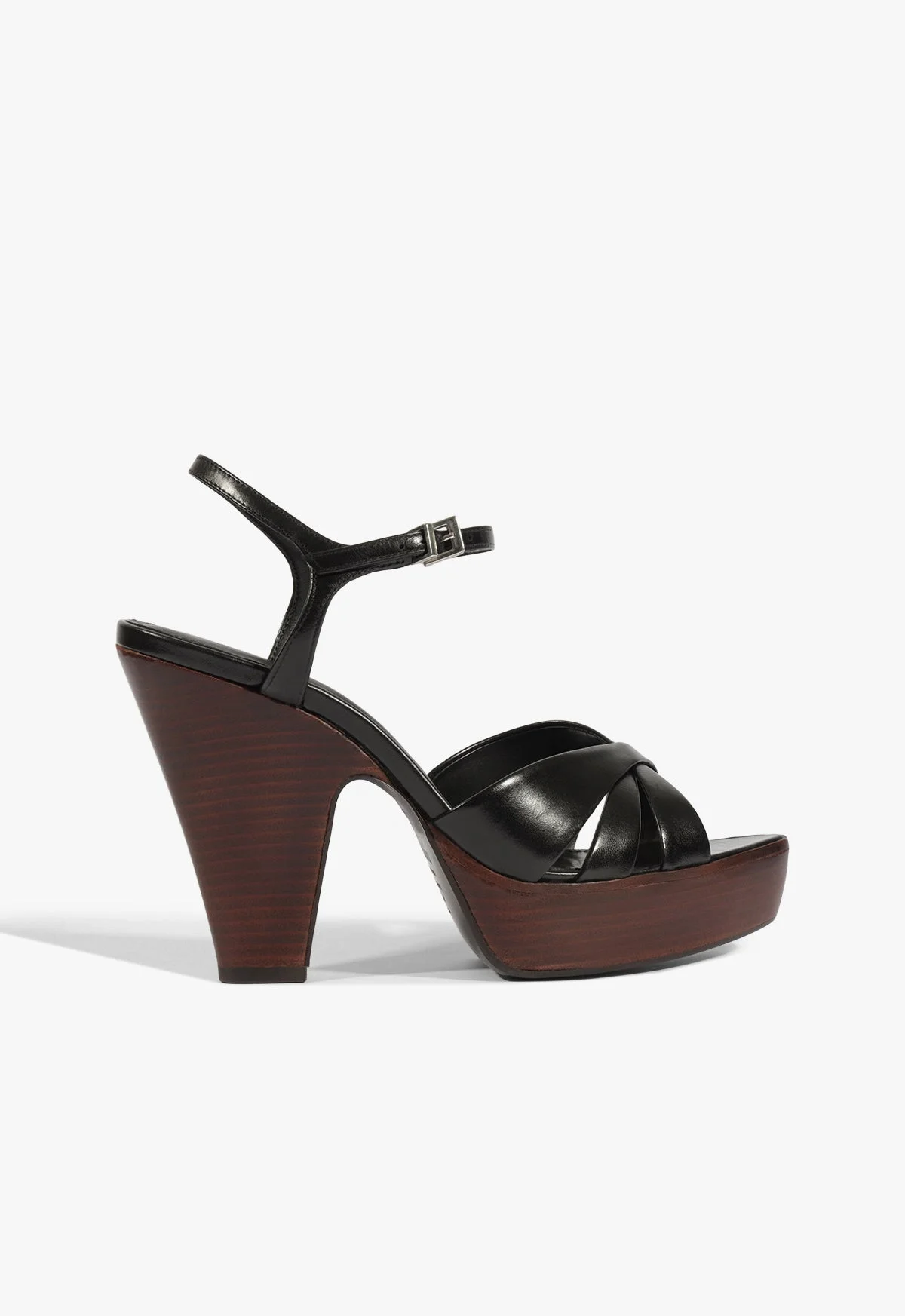 Keefa Wood Platform Leather Sandal - 1