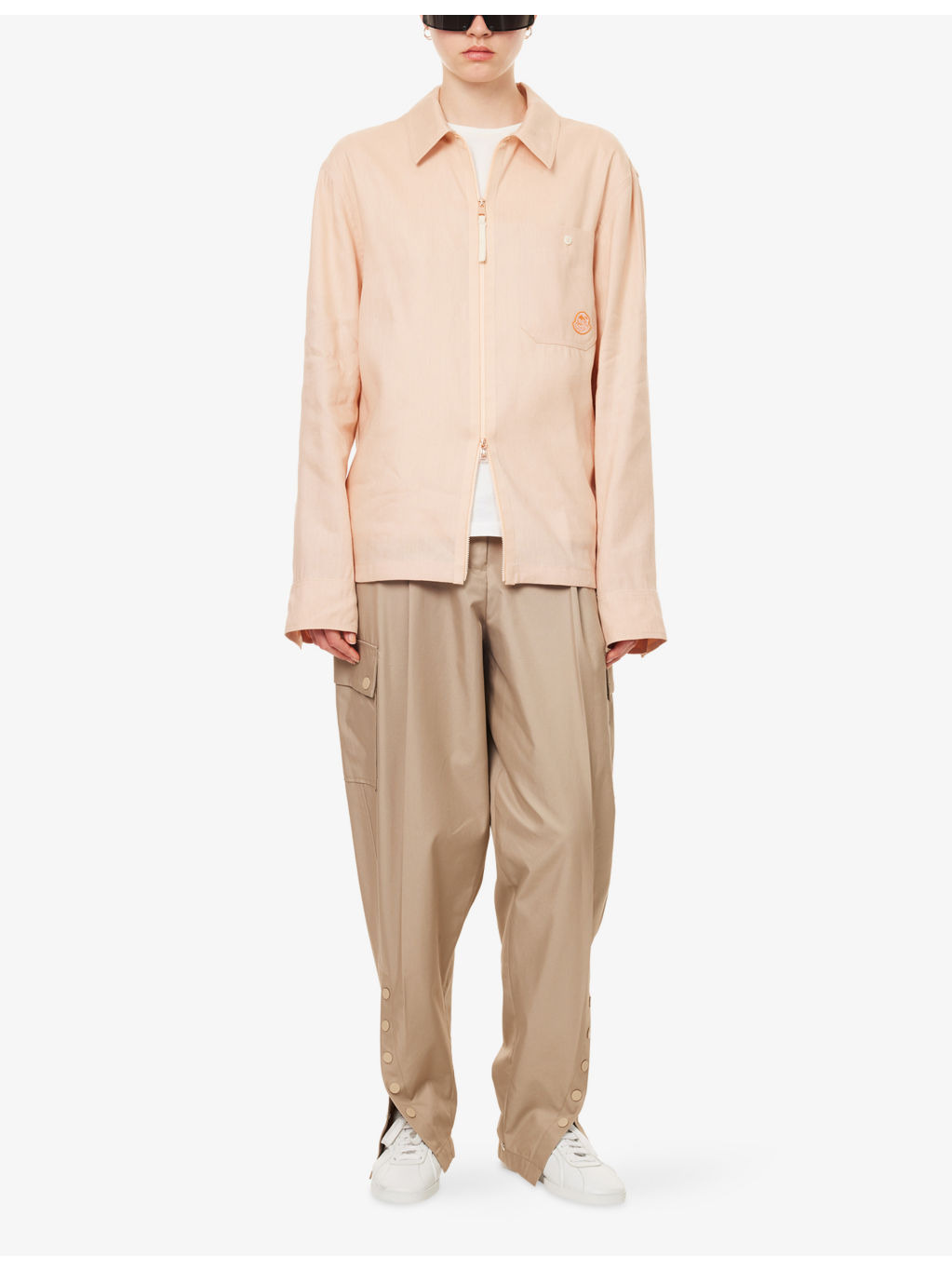 Moncler x Gilga Farm By Donald Glover Logo-Patch Linen-Blend Shirt - 2