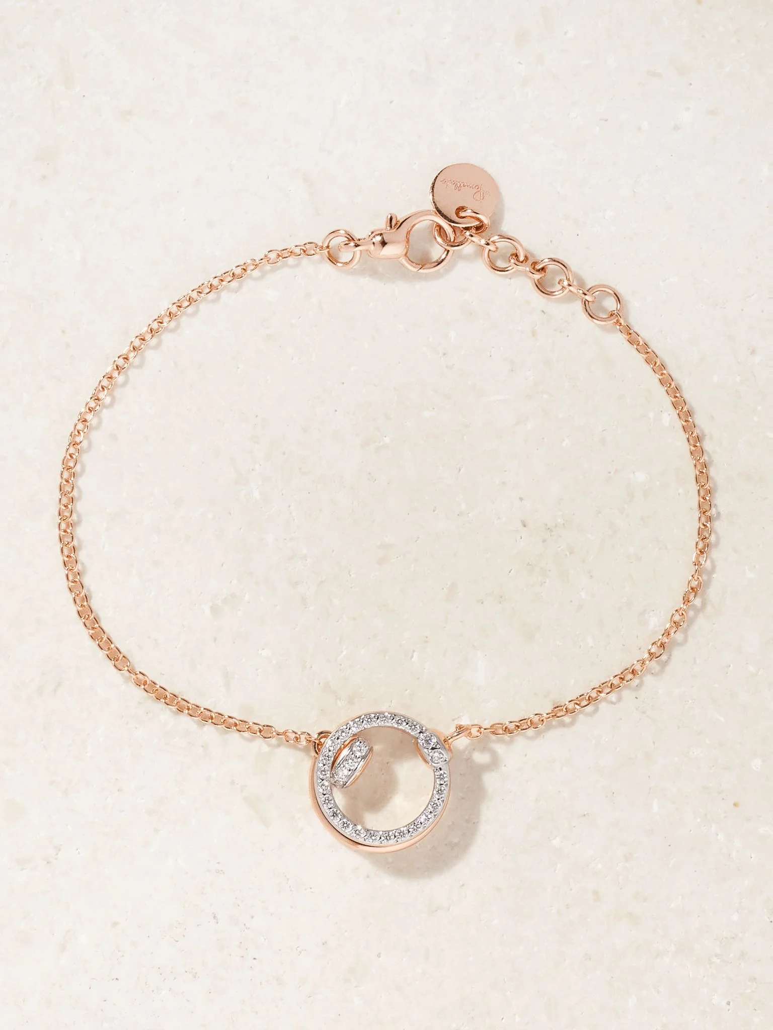 Together rhodium-plated 18-karat rose gold diamond bracelet Gold - 1