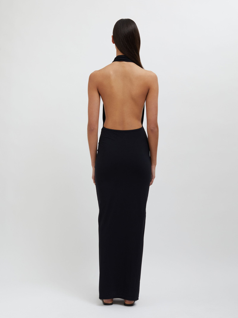 Pierced Orbit Halter Split Front Dress 3